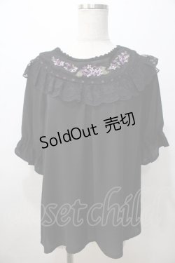 画像1: axes femme / 紫陽花刺繍ブラウス  黒 Y-25-08-23-056-AX-BL-SZ-ZY