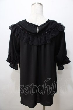 画像2: axes femme / 紫陽花刺繍ブラウス  黒 Y-25-08-23-056-AX-BL-SZ-ZY