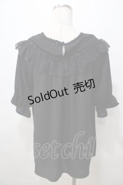 画像2: axes femme / 紫陽花刺繍ブラウス  黒 Y-25-08-23-056-AX-BL-SZ-ZY