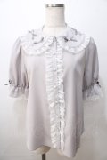 axes femme kawaii / プチリボン半袖ブラウス M グレー Y-25-08-23-059-AX-BL-SZ-ZY