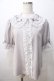 画像1: axes femme kawaii / プチリボン半袖ブラウス M グレー Y-25-08-23-059-AX-BL-SZ-ZY (1)