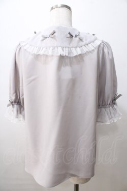 画像2: axes femme kawaii / プチリボン半袖ブラウス M グレー Y-25-08-23-059-AX-BL-SZ-ZY