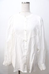 axes femme / ブロッキングレースブラウス F 白 Y-25-08-23-062-AX-BL-SZ-ZY
