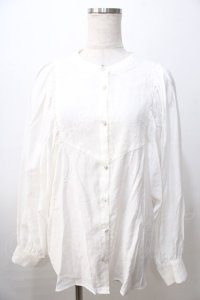 axes femme / ブロッキングレースブラウス F 白 Y-25-08-23-062-AX-BL-SZ-ZY