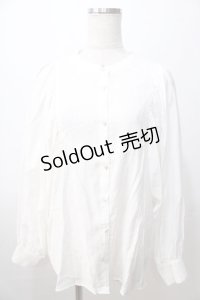 axes femme / ブロッキングレースブラウス F 白 Y-25-08-23-062-AX-BL-SZ-ZI