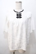 axes femme / ジャカードチャイナブラウス F 白 Y-25-08-23-064-AX-BL-SZ-ZY