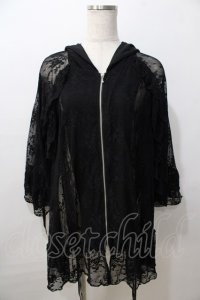 axes femme / レースロングパーカー F 黒 Y-25-08-23-068-AX-TO-SZ-ZY