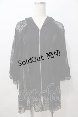 画像1: axes femme / レースロングパーカー F 黒 Y-25-08-23-068-AX-TO-SZ-ZY