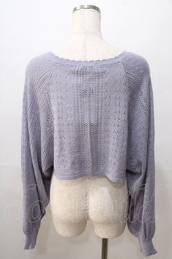 画像2: axes femme POETIQUE / チェーン付ニットボレロ M ブルーグレー Y-25-08-23-073-AX-TO-SZ-ZY