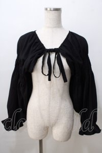 axes femme POETIQUE / シャーリングデザインボレロ M 黒 Y-25-08-23-074-AX-TO-SZ-ZY