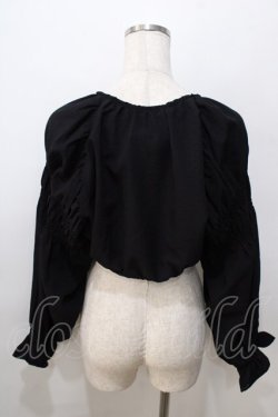 画像2: axes femme POETIQUE / シャーリングデザインボレロ M 黒 Y-25-08-23-074-AX-TO-SZ-ZY