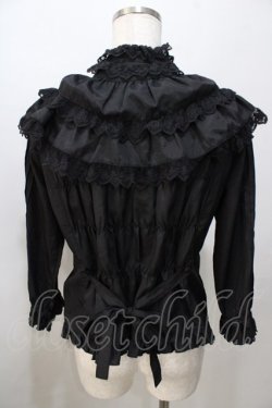 画像2: metamorphose / 飾り襟付七分袖ブラウス  黒 Y-25-08-23-076-ME-BL-SZ-ZY