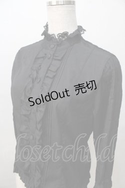 画像3: metamorphose / 飾り襟付七分袖ブラウス  黒 Y-25-08-23-076-ME-BL-SZ-ZY