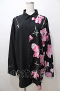 TRAVAS TOKYO / ネクタイ付きクマプリントバイカラーシャツ  黒 Y-25-08-23-079-PU-BL-SZ-ZY