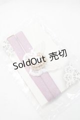abilletage / 蝶とビジューのガーターバンド  ラベンダー Y-25-08-23-012-GO-AC-SZ-ZY