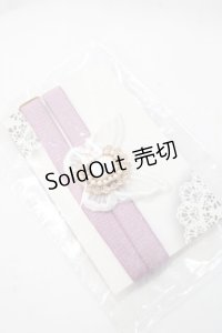 abilletage / 蝶とビジューのガーターバンド  ラベンダー Y-25-08-23-012-GO-AC-SZ-ZY