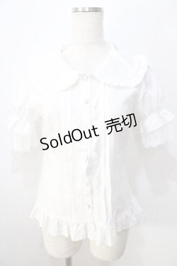 画像1: Lolitimes / 刺繍フリルブラウス  白 Y-25-08-23-086-LO-BL-SZ-ZY