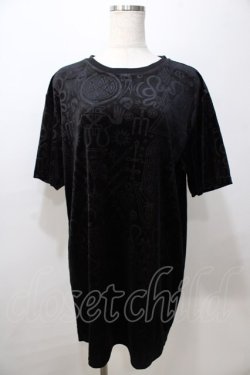 画像1: KILL STAR / プリントベロアTシャツ  黒 Y-25-08-23-090-PU-TO-SZ-ZY