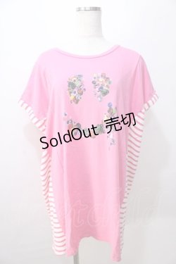 画像1: Candy Stripper / 切替ロングT  ピンク Y-25-08-23-093-PU-TO-SZ-ZY