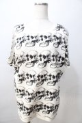 GLAD NEWS / /スタッズドクロプリントTシャツ  白 Y-25-08-23-094-GL-TO-SZ-ZY