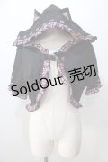 DARK IN LOVE / Gothic lolita pink plaid cat ear hoody cape  黒 Y-25-08-23-095-PU-TO-SZ-ZY