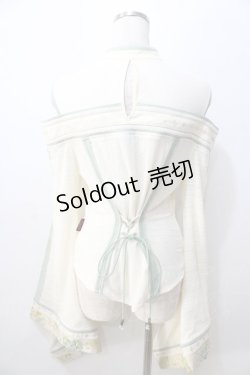 画像2: Ozz oneste / 朧藤着物袖カットソー  生成×グリーン Y-25-08-23-099-OO-TO-SZ-ZY