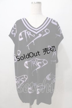 画像1: TRAVAS TOKYO / 総柄ニットベスト  黒 Y-25-08-23-102-PU-TO-SZ-ZY