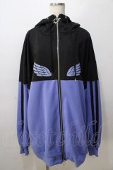 LISTEN FLAVOR / ヘヴンリージャージパーカー  黒×ブルー Y-25-08-23-107-PU-TO-SZ-ZY