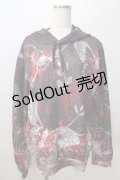 NieR Clothing / 転写パーカー  黒 Y-25-08-23-108-PU-TO-SZ-ZY