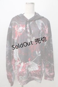 NieR Clothing / 転写パーカー  黒 Y-25-08-23-108-PU-TO-SZ-ZY