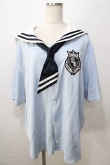 TRAVAS TOKYO / セーラーカラーシャツ  サックス Y-25-08-23-109-PU-TO-SZ-ZT021