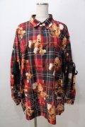 TRAVAS TOKYO / 総柄ベアチェックシャツ  赤 Y-25-08-23-110-PU-BL-SZ-ZY