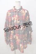TRAVAS TOKYO / 総柄ベアチェックシャツ  赤 Y-25-08-23-110-PU-BL-SZ-ZY