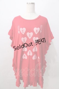 画像1: Candy Stripper / プリントフリルカットソー  赤 Y-25-08-23-111-PU-TO-SZ-ZT204