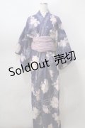 axes femme / オリジナルフラワー柄浴衣 F 紺 Y-25-08-23-112-AX-OP-SZ-ZY