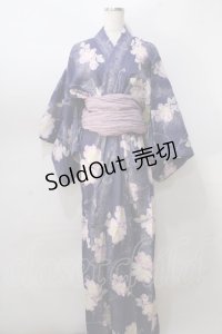 axes femme / オリジナルフラワー柄浴衣 F 紺 Y-25-08-23-112-AX-OP-SZ-ZY
