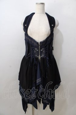 画像1: OZZ ANGELO / 薔薇刺繍ホルターベスト  ネイビー Y-25-08-23-113-OO-TO-0-ZY