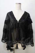 axes femme / 楊柳シフォンレースショール  黒 Y-25-08-23-118-AX-TO-SZ-ZY