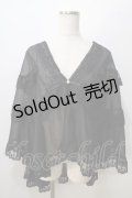axes femme / 楊柳シフォンレースショール  黒 Y-25-08-23-118-AX-TO-SZ-ZY