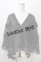 axes femme / 楊柳シフォンレースショール  黒 Y-25-08-23-118-AX-TO-SZ-ZY