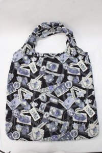 axes femme / メッセージカード柄エコバッグ  黒 Y-25-08-23-020-AX-BG-SZ-ZY
