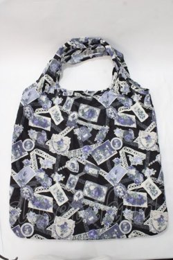画像1: axes femme / メッセージカード柄エコバッグ  黒 Y-25-08-23-020-AX-BG-SZ-ZY