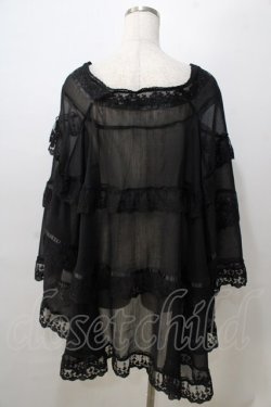 画像2: axes femme / 楊柳シフォンレースショール  黒 Y-25-08-23-118-AX-TO-SZ-ZY