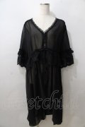 axes femme / シアーシフォンロングガウン  黒 Y-25-08-23-119-AX-TO-SZ-ZY