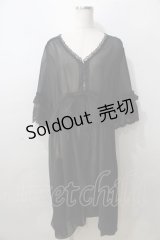 axes femme / シアーシフォンロングガウン  黒 Y-25-08-23-119-AX-TO-SZ-ZY