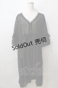 axes femme / シアーシフォンロングガウン  黒 Y-25-08-23-119-AX-TO-SZ-ZY