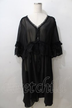 画像1: axes femme / シアーシフォンロングガウン  黒 Y-25-08-23-119-AX-TO-SZ-ZY