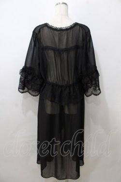 画像2: axes femme / シアーシフォンロングガウン  黒 Y-25-08-23-119-AX-TO-SZ-ZY