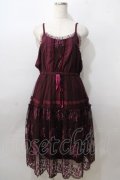 axes femme / レースチュールワンピース  ワイン Y-25-08-23-122-AX-OP-SZ-ZY