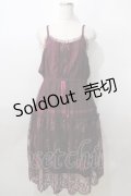 axes femme / レースチュールワンピース  ワイン Y-25-08-23-122-AX-OP-SZ-ZY